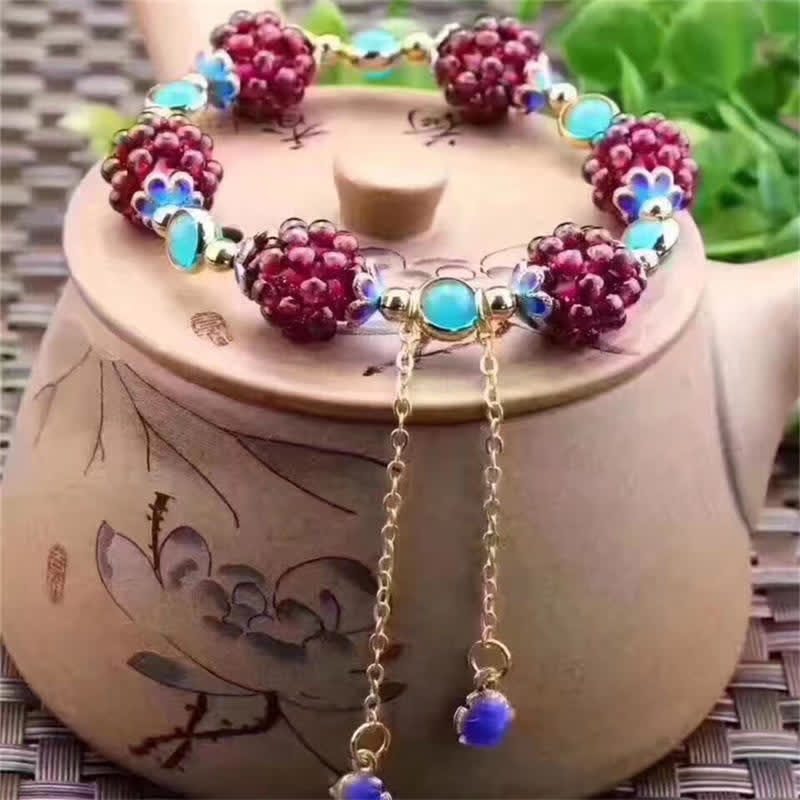 Fortune Jewel Tibetan Garnet Calm Bracelet