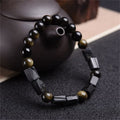 Fortune Jewel Gold Sheen Obsidian Black Tourmaline Wealth Bracelet