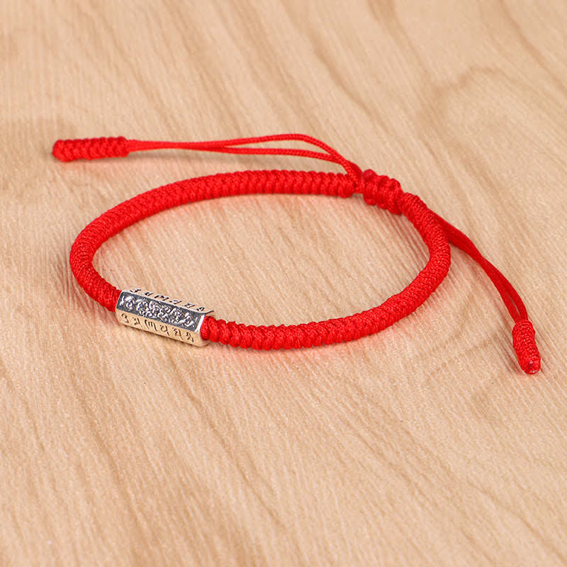 Fortune Jewel Om Mani Padme Hum Luck Protection Red String Bracelet