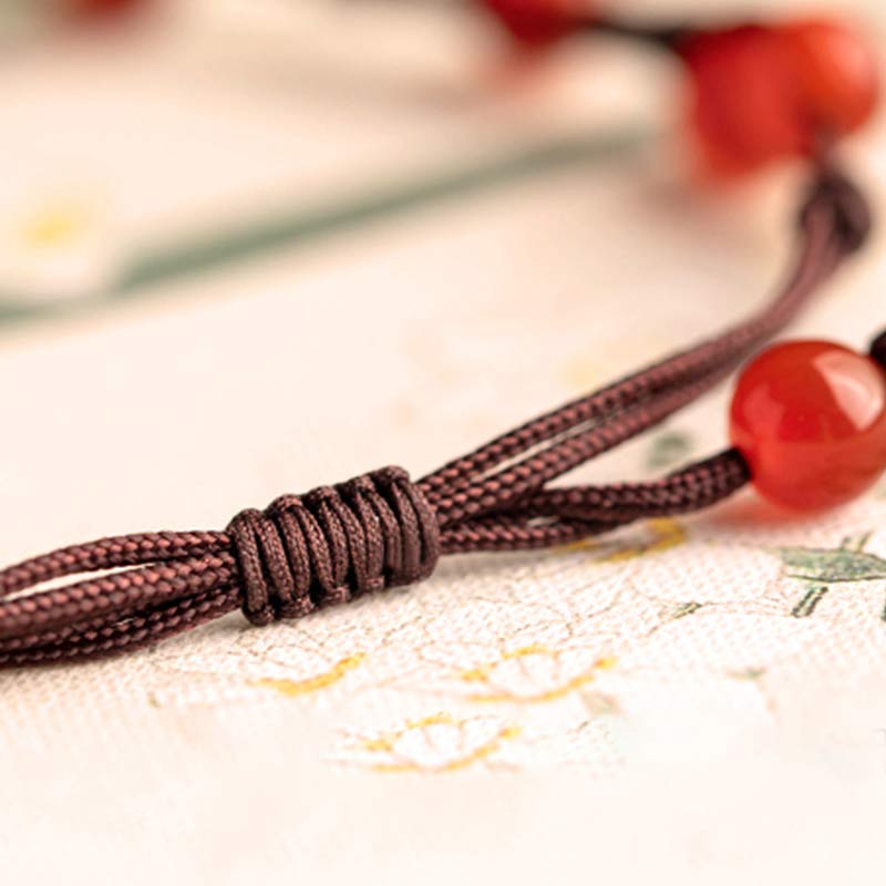 Fortune Jewel Red Agate Moss Agate Cinnabar Calm Bracelet