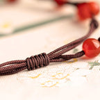 Fortune Jewel Red Agate Moss Agate Cinnabar Calm Bracelet