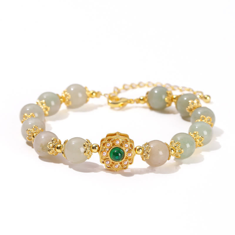 Fortune Jewel Natural Jade Prosperity Bead Chain Bracelet