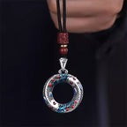 Fortune Jewel Koi Fish Peace Buckle Copper Wealth Luck Necklace Pendant