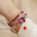 Fortune Jewel Natural Amethyst Citrine Positive Transformation Double Wrap Bracelet