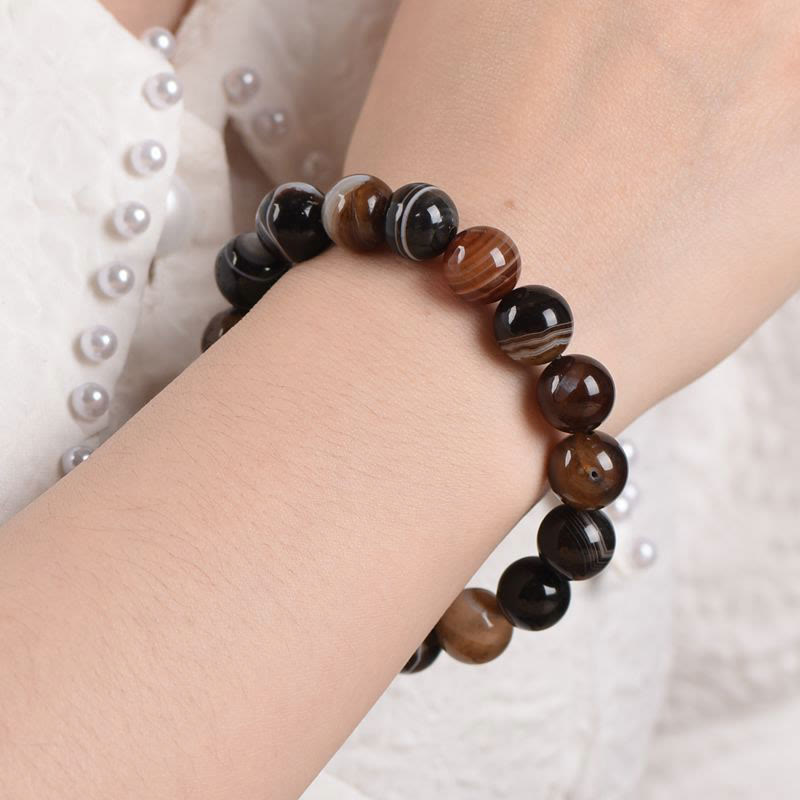 Fortune Jewel Tibetan Sardonyx Happiness Positive Bracelet