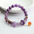 Fortune Jewel Natural Amethyst Purple Phantom Gemstone Spiritual Awareness Bracelet