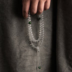 Fortune Jewel 108 Beads White Crystal Jade Meditation Bracelet Mala