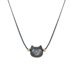 Fortune Jewel Gold Sheen Obsidian Silver Sheen Obsidian Lovely Paw Lucky Cat Protection Bracelet
