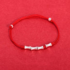 Fortune Jewel 925 Sterling Silver Bamboo Design Protection Luck Braided Bracelet