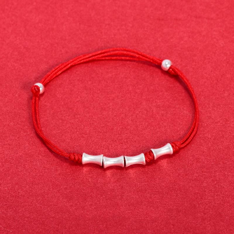 Fortune Jewel 925 Sterling Silver Bamboo Design Protection Luck Braided Bracelet