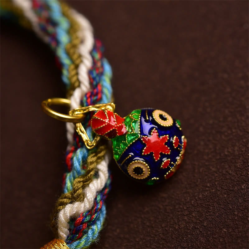 Fortune Jewel Handmade Gold Swallowing Beast Family Healing Reincarnation Knot Braid Bracelet