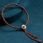 Fortune Jewel Handmade 925 Sterling Silver Chinese Zodiac Natal Buddha Protection Colorful Rope Bracelet