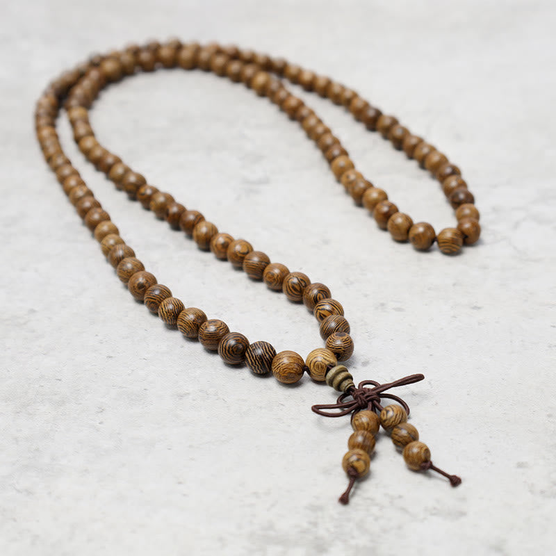 Fortune Jewel 108 Mala Beads Bracelet Prayer Meditation Sandalwood Elastic