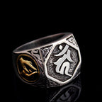 Fortune Jewel 925 Sterling Silver Sanskrit Design Carved Protection Adjustable Ring