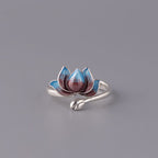 Fortune Jewel 925 Sterling Silver Lotus Flower New Beginning Adjustable Ring Fortune Jewel