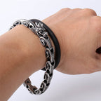 Fortune Jewel Dragon Titanium Steel Luck Bracelet Bangle Fortune Jewel