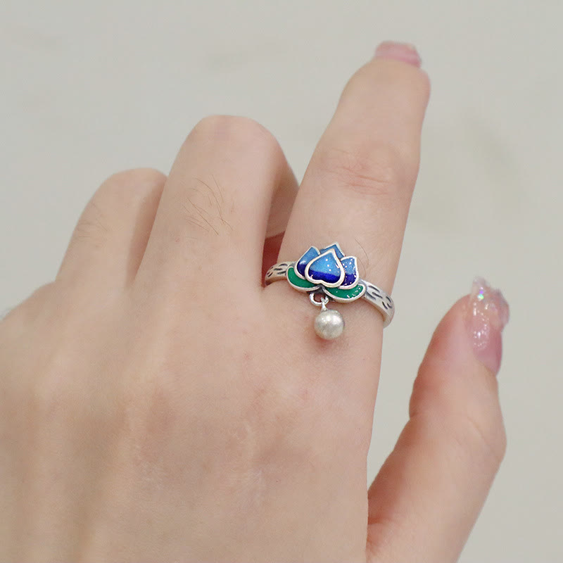 Fortune Jewel Lotus Flower Pattern Enlightenment Ring Fortune Jewel