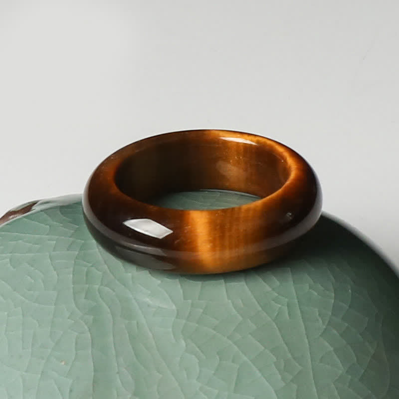 Fortune Jewel Tiger Eye Stone Strength Protection Ring