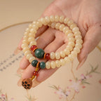 Fortune Jewel Bodhi Seed Lotus Pod Charm Peace Double Wrap Bracelet