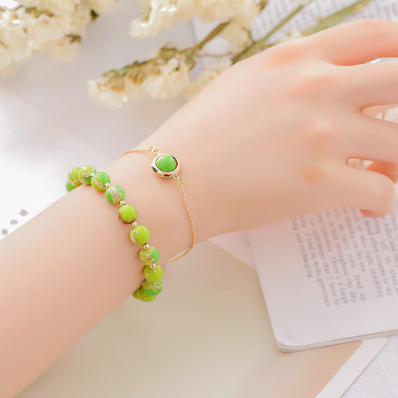 Fortune Jewel Sun Stone Strawberry Quartz Crystal Positive Bracelet