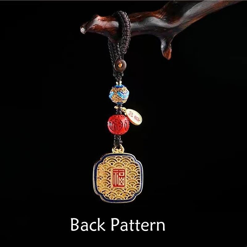 Fortune Jewel Fu Character Blessing Ruyi Charm Key Chain