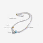 Fortune Jewel 925 Sterling Silver Natural Pearl Larimar Sincerity Necklace Pendant