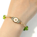 Buddha Stones "May Light and Protection Be With You" Peridot Bracelet Includes Gift Message Card Fortune Jewel