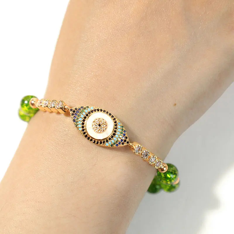 Buddha Stones "May Light and Protection Be With You" Peridot Bracelet Includes Gift Message Card Fortune Jewel