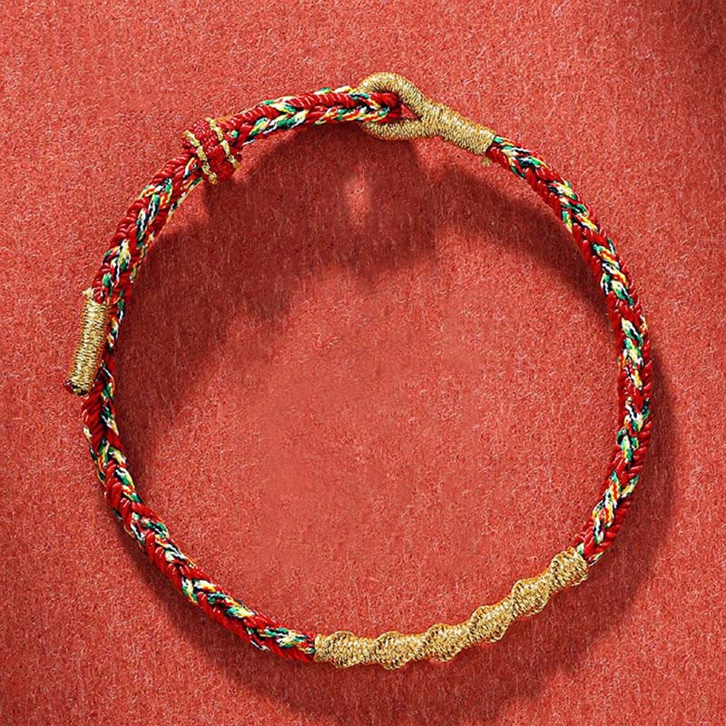 Fortune Jewel Handmade Chinese Zodiac Natal Buddha Protection Strength Braided String Bracelet