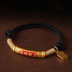 Fortune Jewel 999 Sterling Silver Tibet Handmade Om Mani Padme Hum Fu Character TopRank Character Luck Braided Bracelet