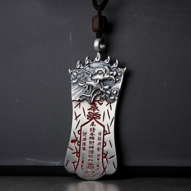 Fortune Jewel FengShui Bagua PiXiu Cinnabar Balance Necklace Pendant