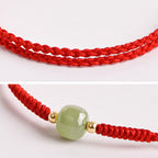 Fortune Jewel Handmade Jade Lucky Bead Prosperity Braided Bracelet