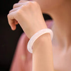 Fortune Jewel Natural Chalcedony Harmony Positive Bracelet Bangle