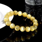 Fortune Jewel Natural Golden Lepidolite Protection Prosperity Bracelet