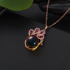 Fortune Jewel Peacock Amber Fortune Love Necklace Pendant Ring