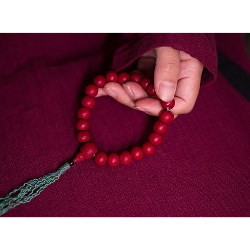 Fortune Jewel Abelia Biflora Wood Warding Off Evil Spirits Wrist Mala