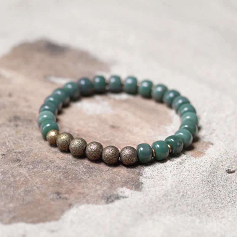 Fortune Jewel Tibetan Cyan Bodhi Seed Copper Success Bracelet