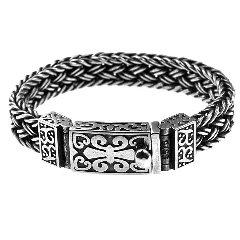 Fortune Jewel Retro Vine Totem Pattern Braided Healing Chain Bracelet