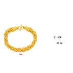 Fortune Jewel 24k Gold Plated Double Headed Dragon Protection Bracelet Fortune Jewel