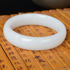 Fortune Jewel Natural Golden Silk Jade Wealth Luck Bracelet Bangle
