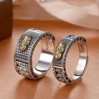 Fortune Jewel Lucky FengShui PiXiu Wealth Prayer Wheels Couple Ring