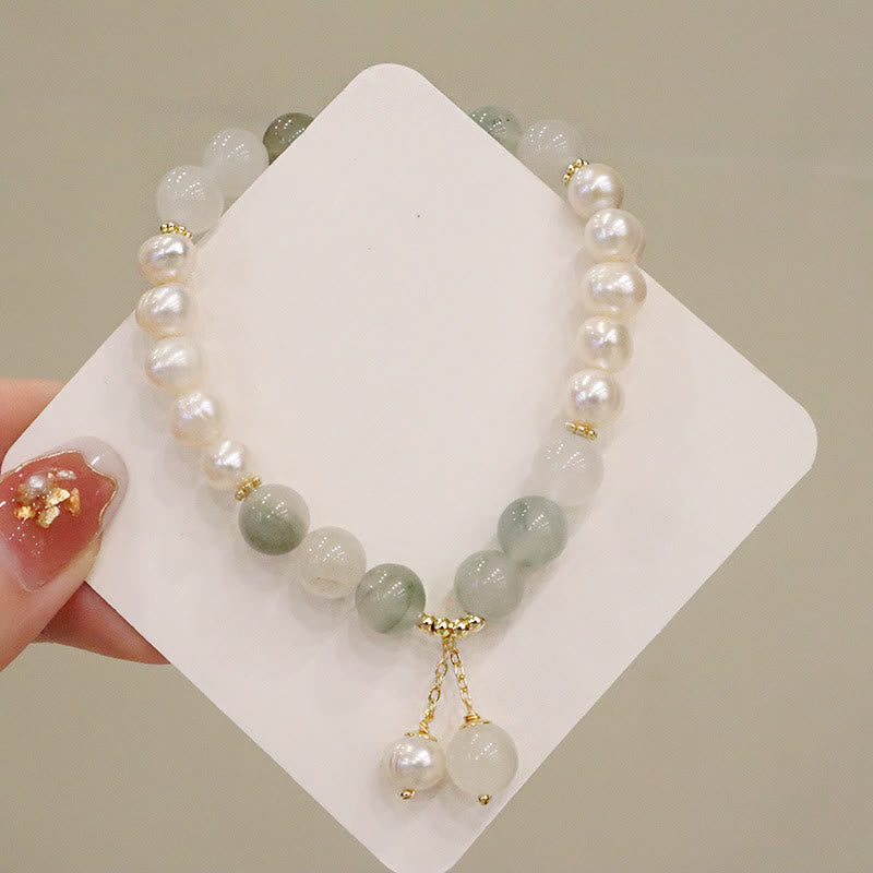 Fortune Jewel Natural Pearl Jade Healing Sincerity Bracelet