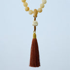 Fortune Jewel Natural Bodhi Seed Ivory Fruit Dancing Lion Charm Harmony Tassel Wrist Mala
