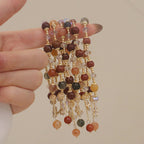 Fortune Jewel Natural Fu Lu Shou Rainbow Crystal Rutilated Quartz Wealth Butterfly Charm Bracelet