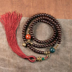 Fortune Jewel 108 Mala Beads Natural Tibet Purple Bodhi Seed Auspiciousness Bracelet