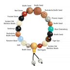 Fortune Jewel Bodhi Seed Agate Wisdom Harmony Wrist Mala Bracelet