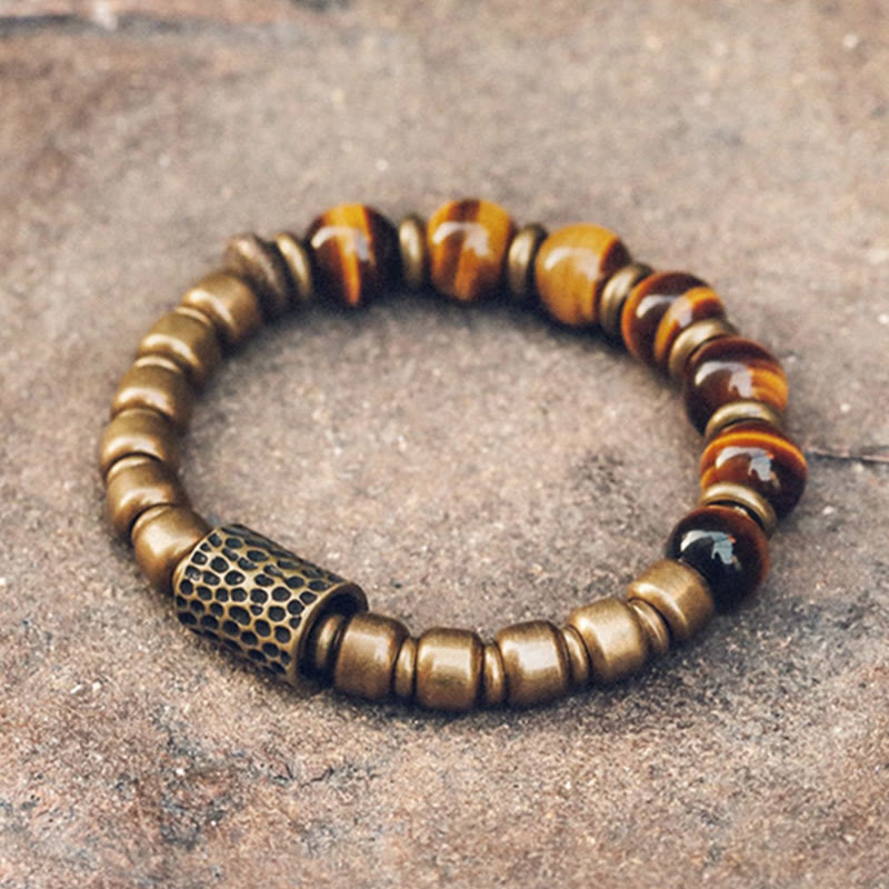 Fortune Jewel Tiger Eye Stone Copper Protection Bracelet
