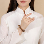 Natural Hainan Agarwood Round Bead Bracelet for Men and Women