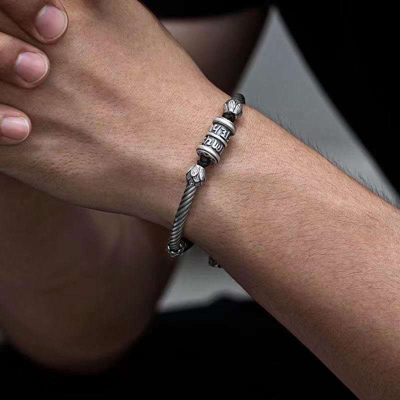 Fortune Jewel Om Mani Padme Hum Lotus Peace Braided Bracelet