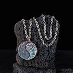 Fortune Jewel 990 Sterling Silver Yin Yang Water and Fire Balance Necklace Pendant Fortune Jewel